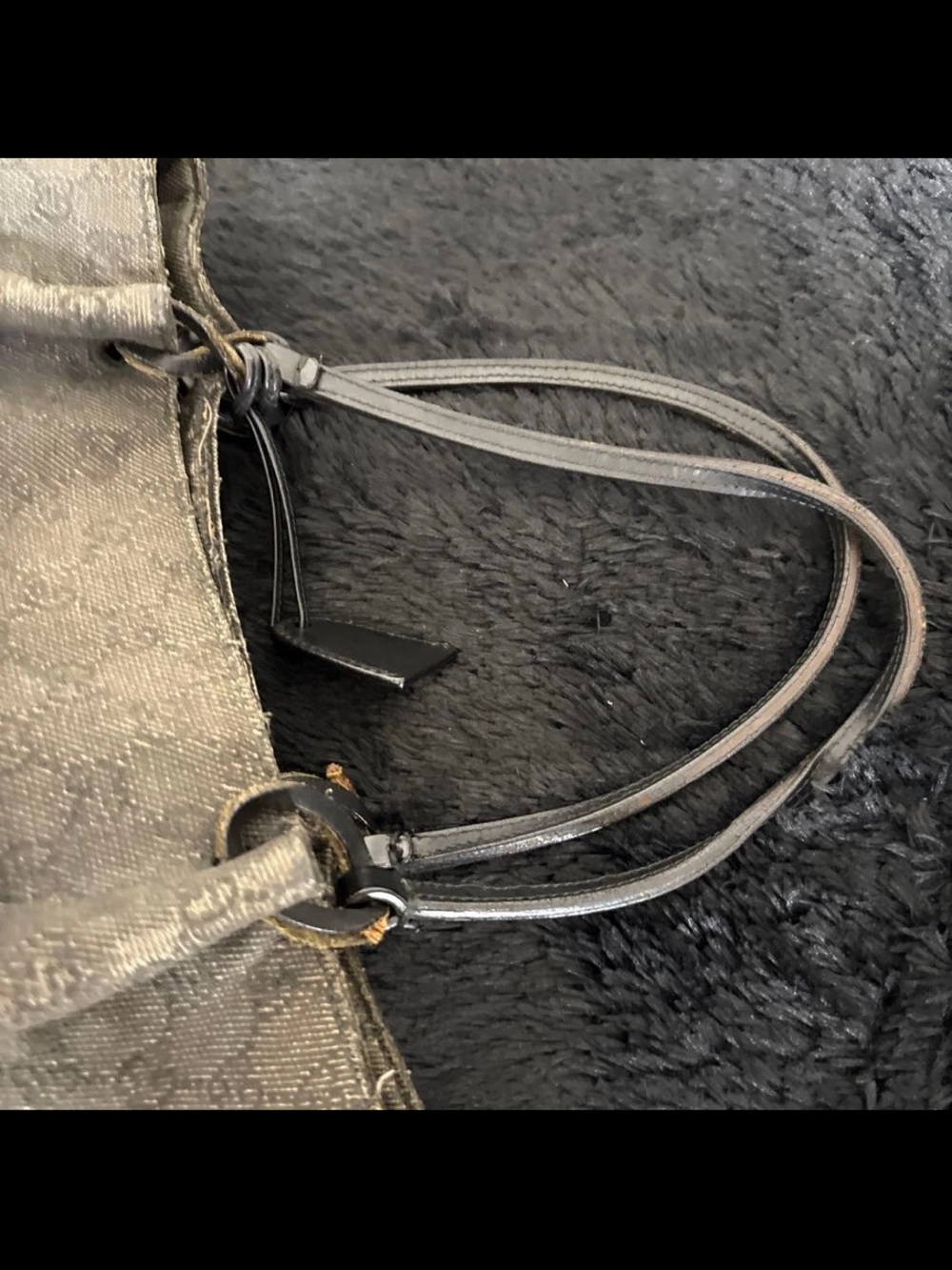 Gucci Black Monogram Tote Bag with Double Straps - Picture 6 of 10